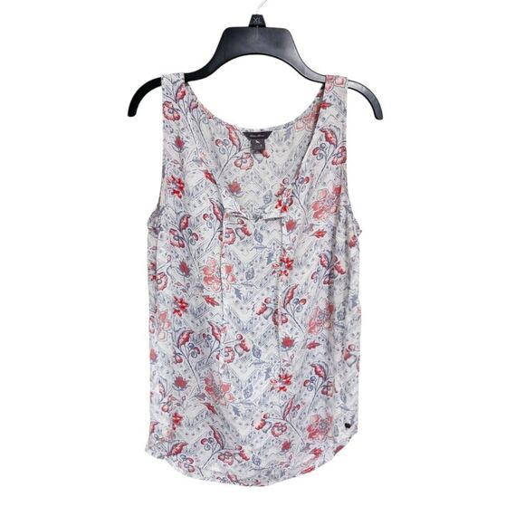 Eddie Bauer Womens Tank Top S Thin Lightweight Floral V-neck - Picture 1 of 4